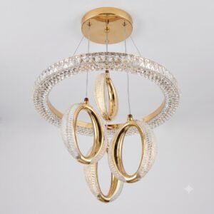 Celeste Halo Gold & K9 Crystal Ring Chandelier