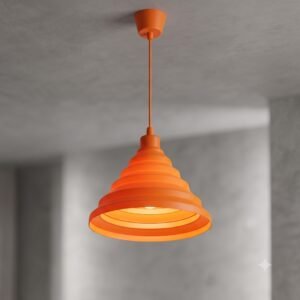 Dartix Orange Silicone Rubber Tiered Pendant Light