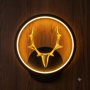 Royal Golden Antler Ring LED Wall Light
