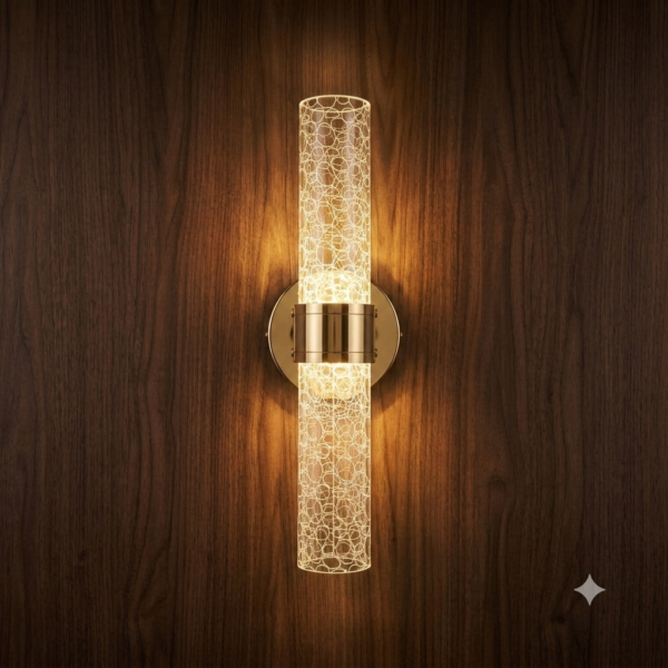 Luxury Gold Etched Tube LED Wall Sconce