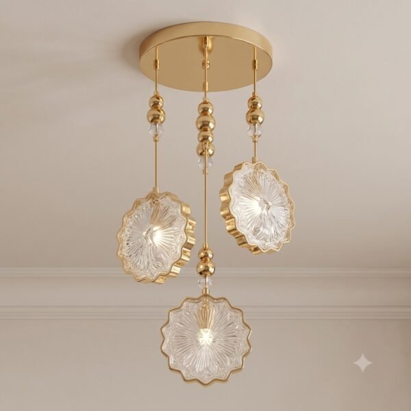 3 pcs set led Solaria Bloom 3-Piece Crystal Pendant Light Set