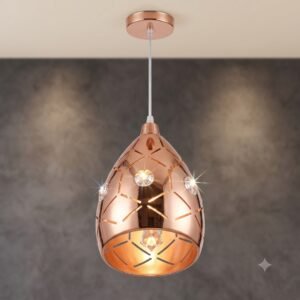 Rose Gold Crystal Teardrop Pendant Light