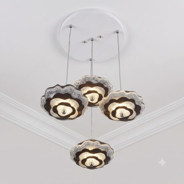 Flora Wave 4-Light Tiered Blossom Pendant Chandelier