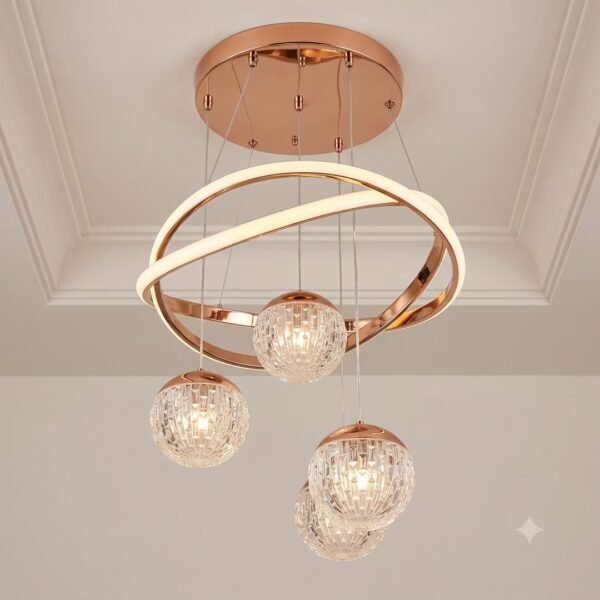 8FEC22E6-F10F-4D4E-AC21-8DFD4605BA84 Rosalyn Celestial Ring & Crystal Orb Chandelier