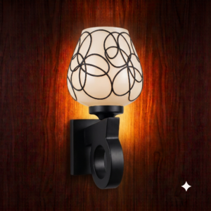 92241216-F7FF-4D83-83E6-6212028483F6 Glass Wall Lamp with Ring Design Base (E27 Holder)