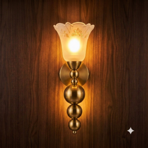 Vintage Gold Ball Floral Glass Wall Light