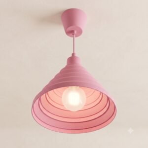 Pastel Pink Tiered Silicone Rubber Pendant Light with E27 Holder