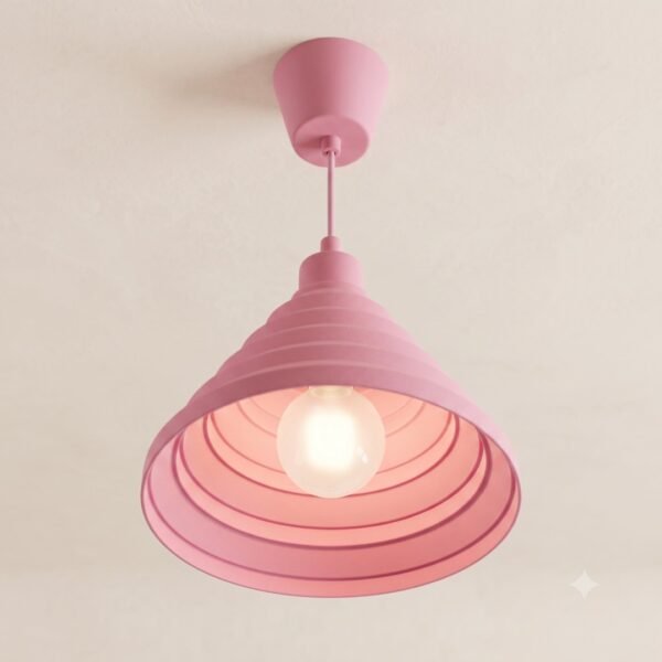 Pastel Pink Tiered Silicone Rubber Pendant Light with E27 Holder