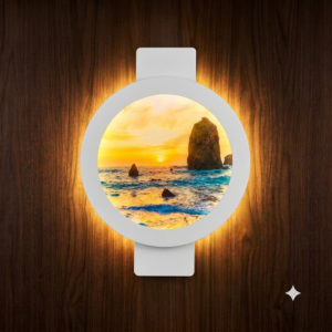 Round Sunset Ocean LED Wall Art Light
