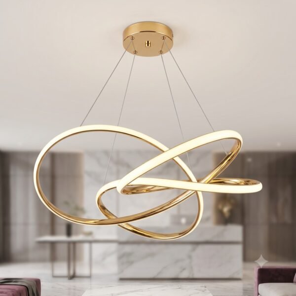 Aura Infinity Modern Polished Gold LED Chandelier