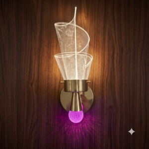 Modern Curved Acrylic 3-Color LED Wall Lamp