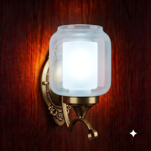Antique Brass Glass Shade E27 Holder Wall Lamp