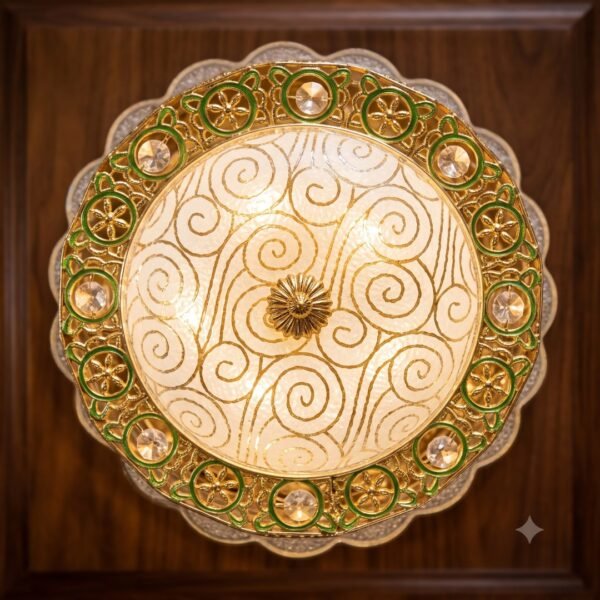 celling light 300mm Emerald Sovereign Ornate Flush Mount Ceiling Light 300MM