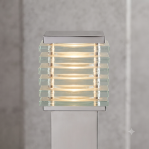 Modern Stacked-Glass Gate Light NO. 1 (Silver)