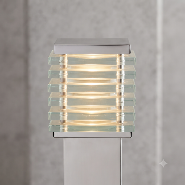 049D7227-88B8-4652-8C4E-B4B0EE44DF7B Modern Stacked-Glass Gate Light NO. 1 (Silver)