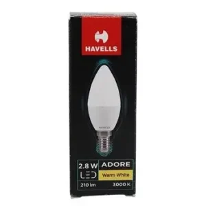 Havells Adore 2.8W E14 LED Candle Bulb (Warm White / 3000K)