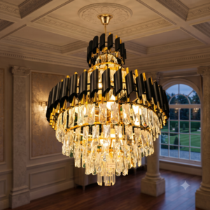Modern Double-Tier Dual-Tone Crystal Chandelier (600 mm + 300 mm)