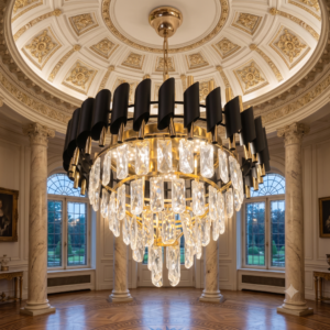Modern Dual-Tone Tiered Crystal Chandelier 500MM