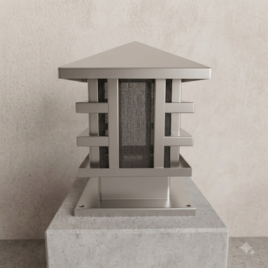 Modern Pagoda Stainless Steel Gate Light