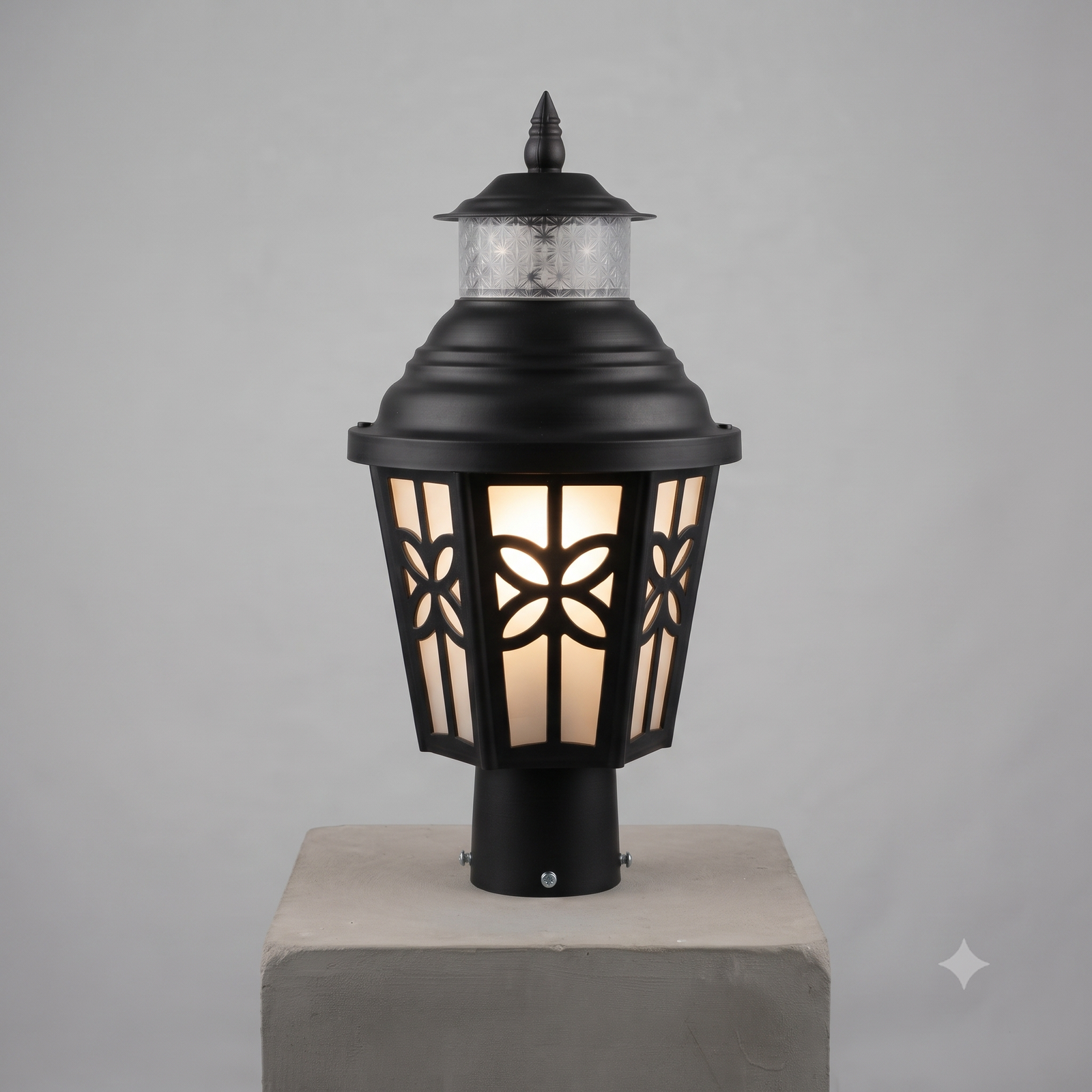 Veranda Floral Cutout Pillar Light