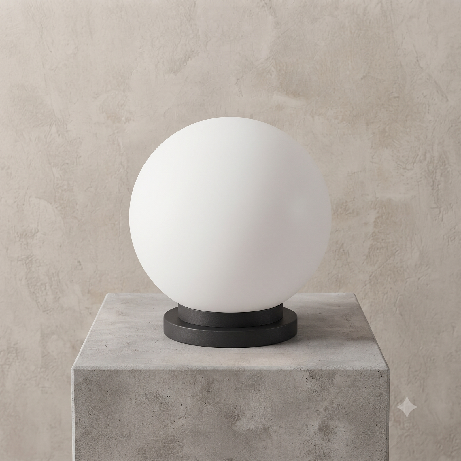 Modern Minimalist Round Globe Gate Light (Black Base) 6' inch